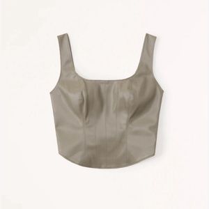Abercrombie & Fitch Vegan Leather Corset Scoopneck Top